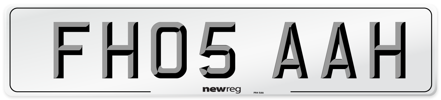 FH05 AAH Number Plate from New Reg